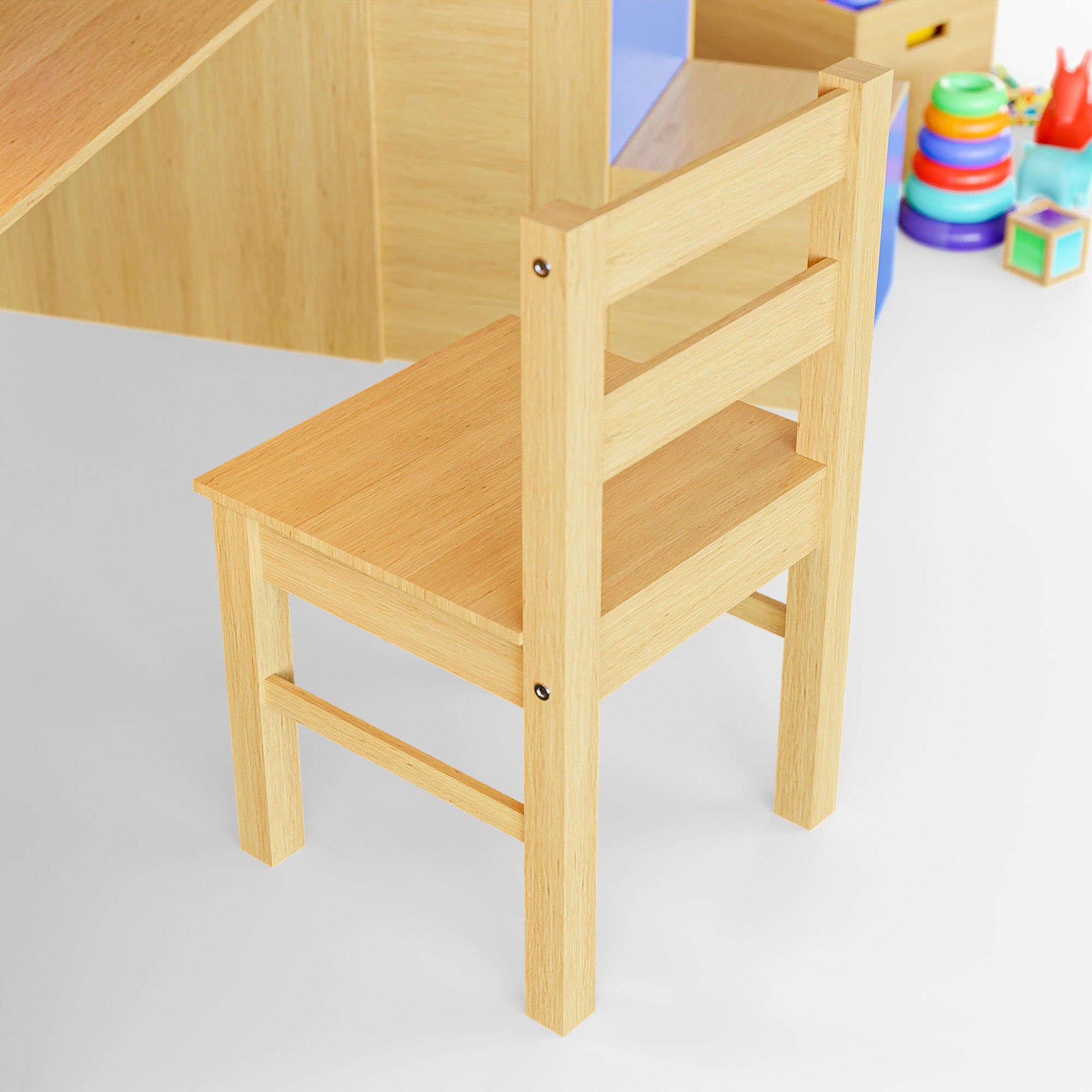 Childrens Bunk Bed Low-poly 3D model_8