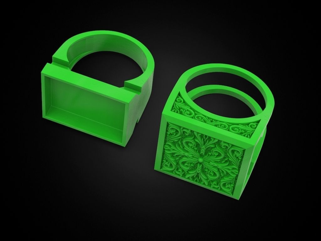 Paterns Secret Compartment ring 3D print model_8