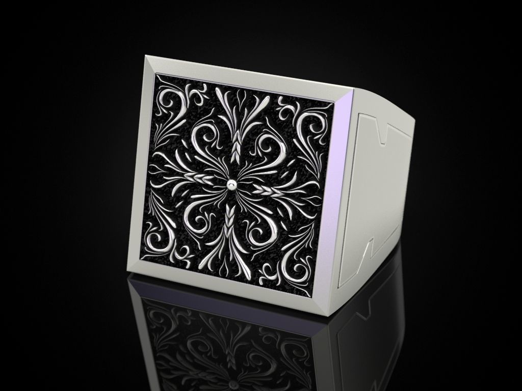 Paterns Secret Compartment ring 3D print model_6