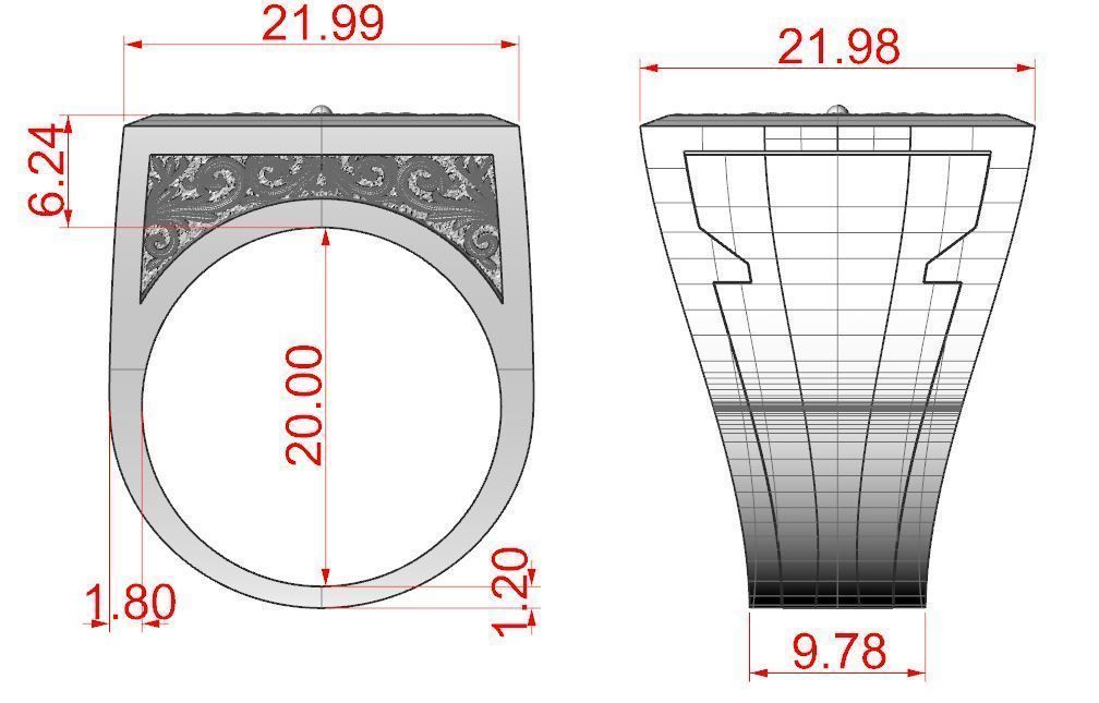 Paterns Secret Compartment ring 3D print model_9