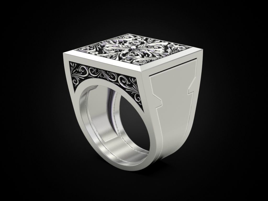 Paterns Secret Compartment ring 3D print model_5