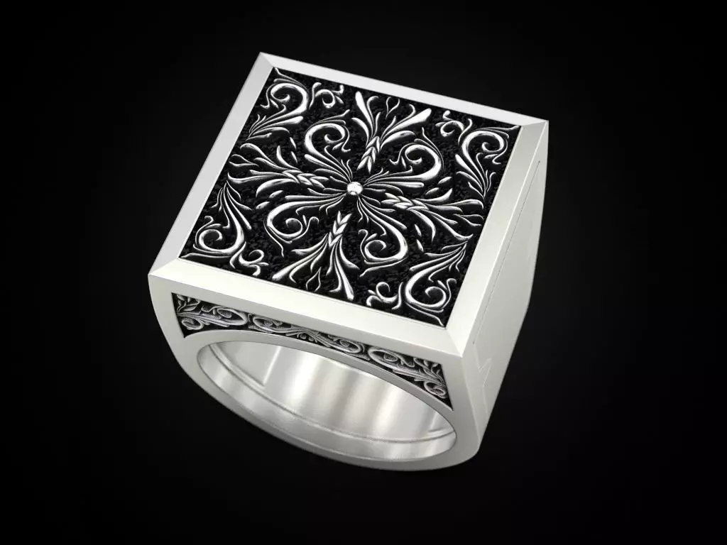 Paterns Secret Compartment ring 3D print model_0