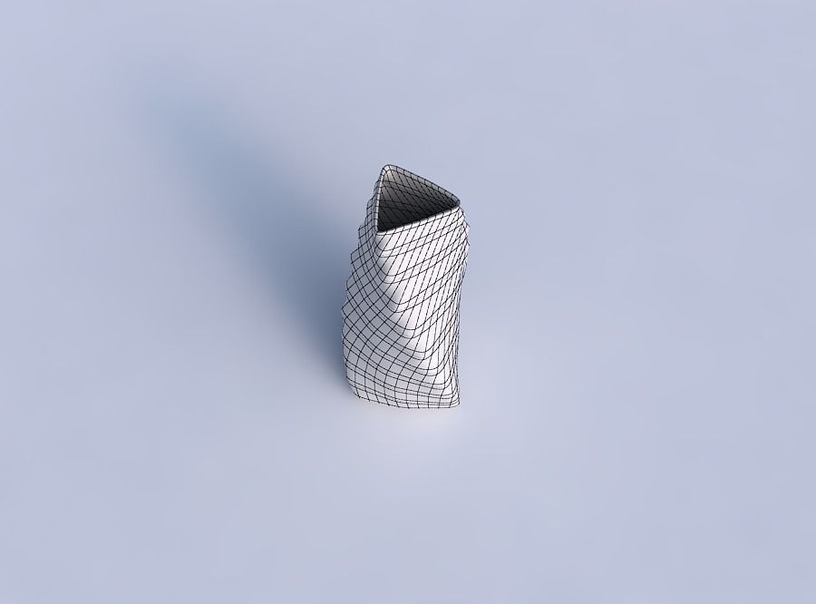 Vase twist triangle with curved horizontal sections 3D print model_6