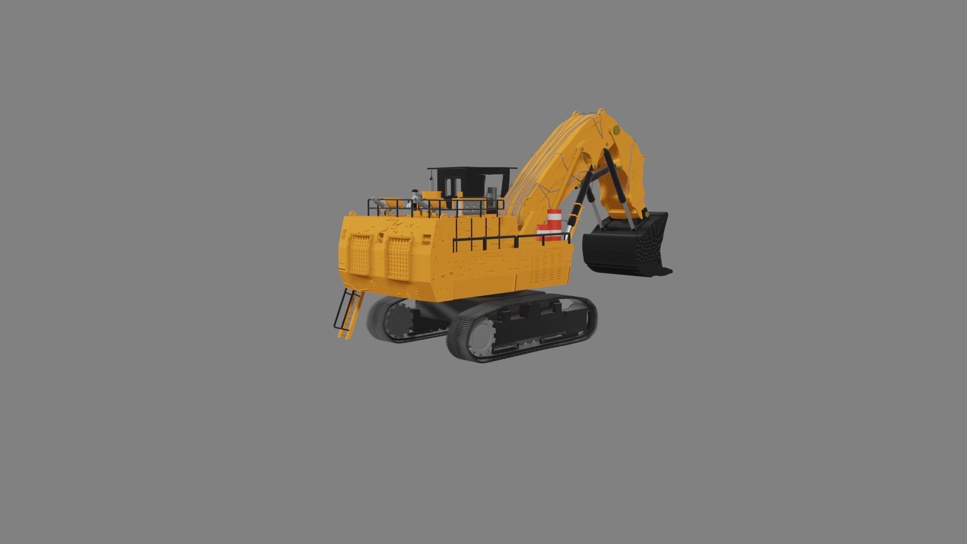 CAT 6018 excavator Low-poly 3D model_2