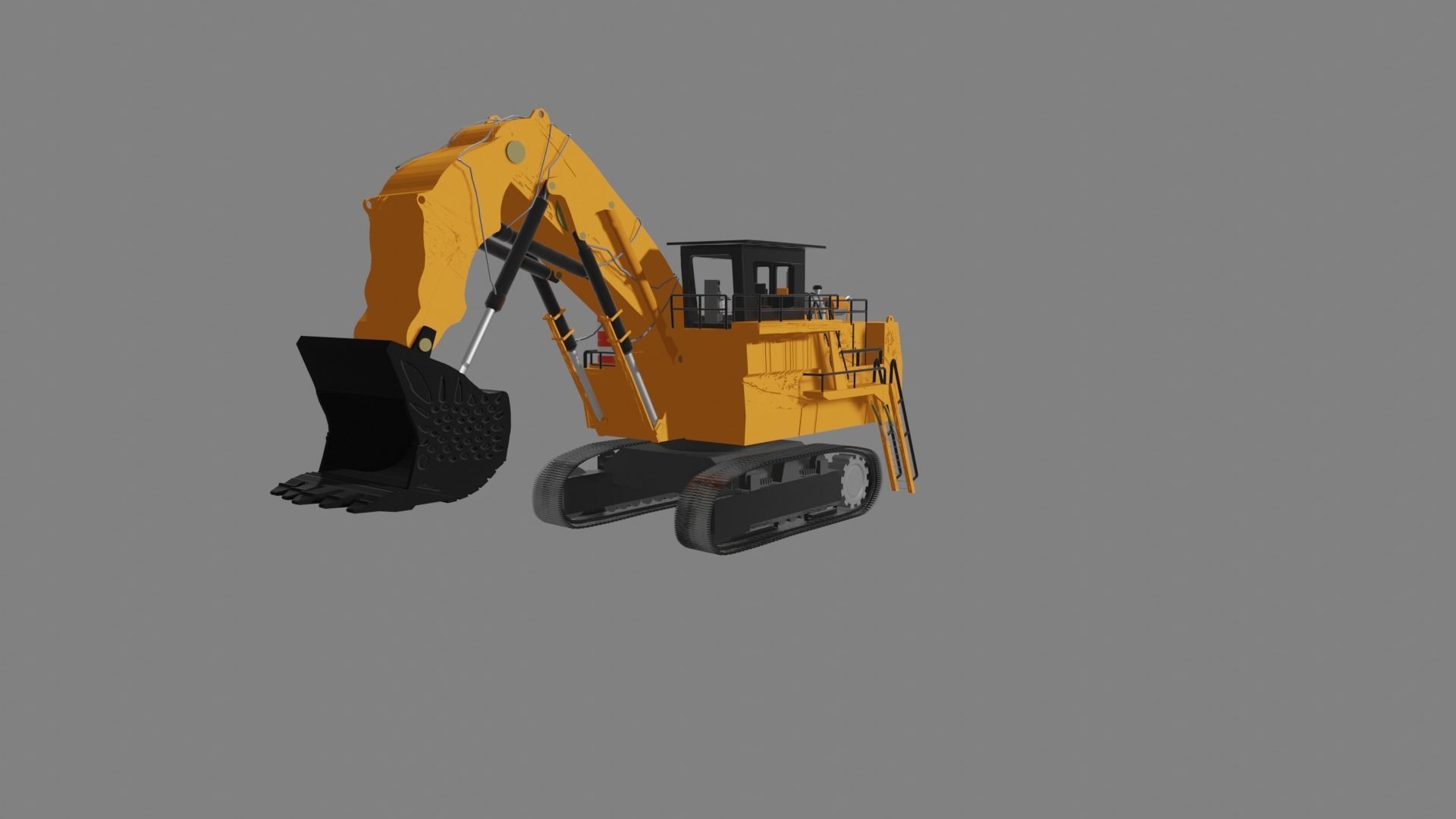 CAT 6018 excavator Low-poly 3D model_0