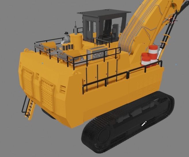 CAT 6018 excavator Low-poly 3D model_6