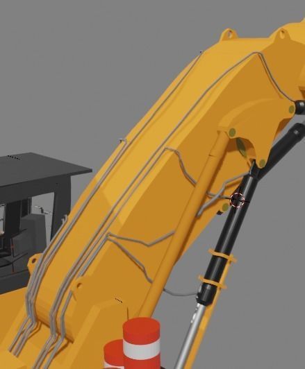 CAT 6018 excavator Low-poly 3D model_4