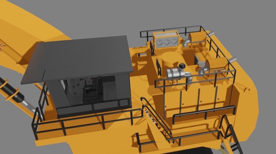 CAT 6018 excavator Low-poly 3D model_5