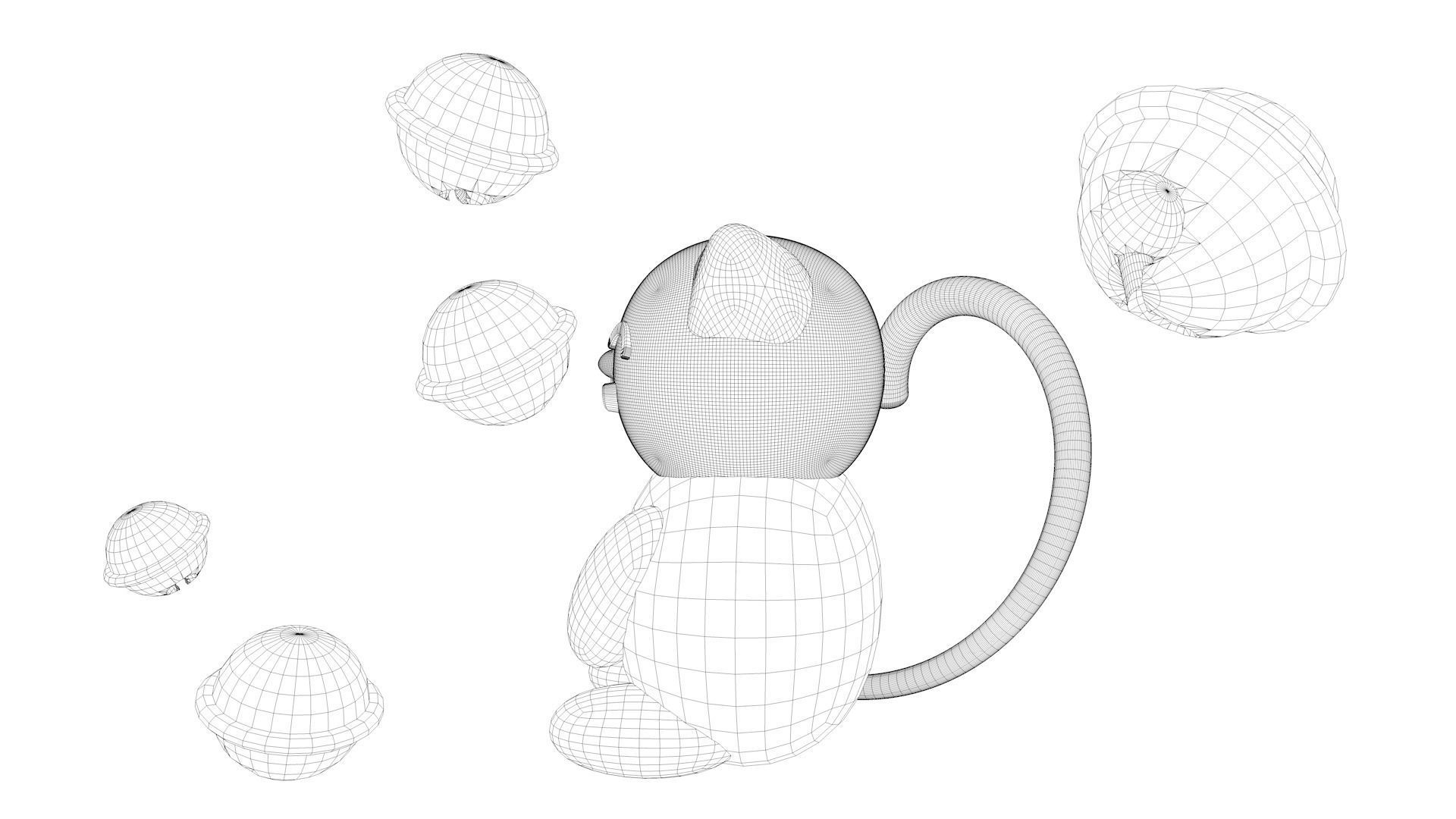 Cosmic Maneki Neko Low-poly 3D model_4