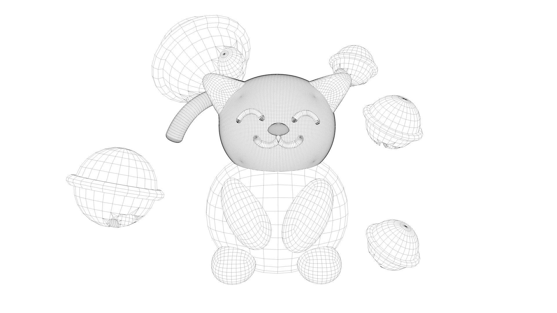 Cosmic Maneki Neko Low-poly 3D model_3