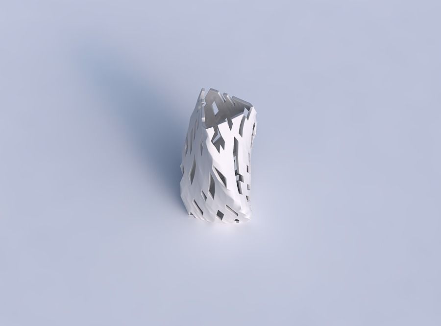Vase twist triangle with cuts 3D print model_1