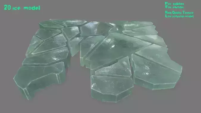 ice set piece of glass