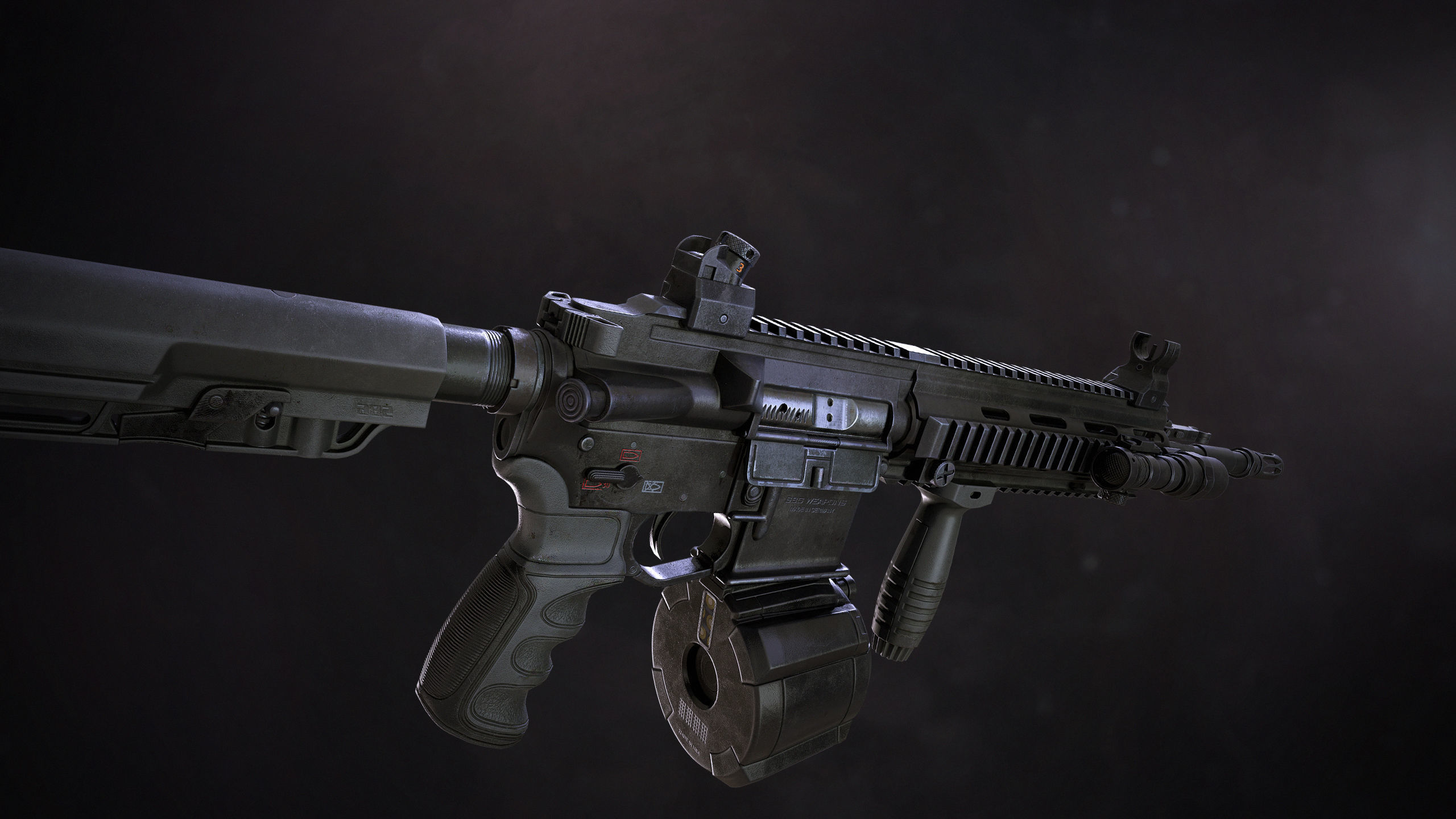 SBG Assault Rifle - Lone Wolf Edition Low-poly 3D model_4