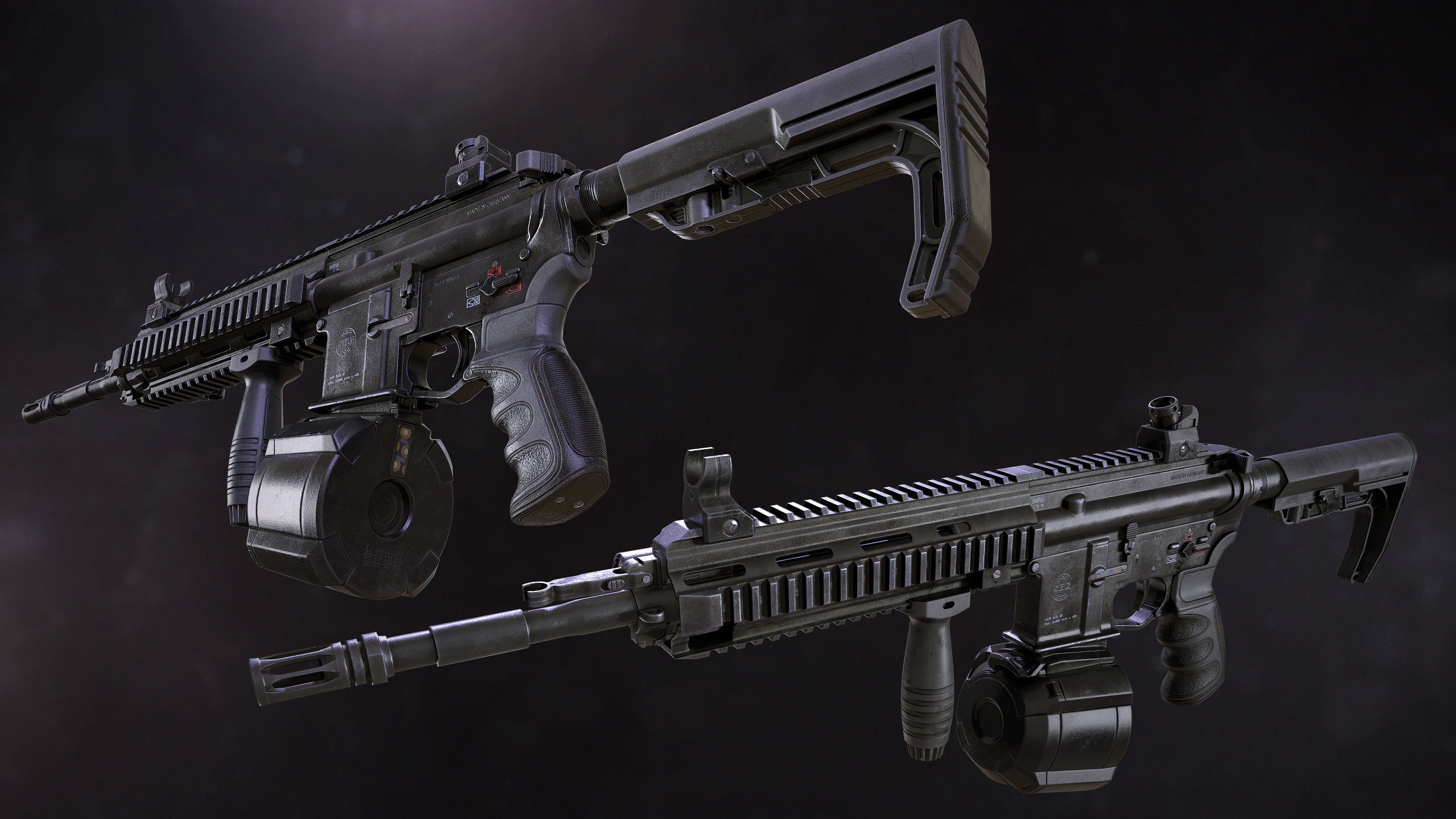SBG Assault Rifle - Lone Wolf Edition Low-poly 3D model_3