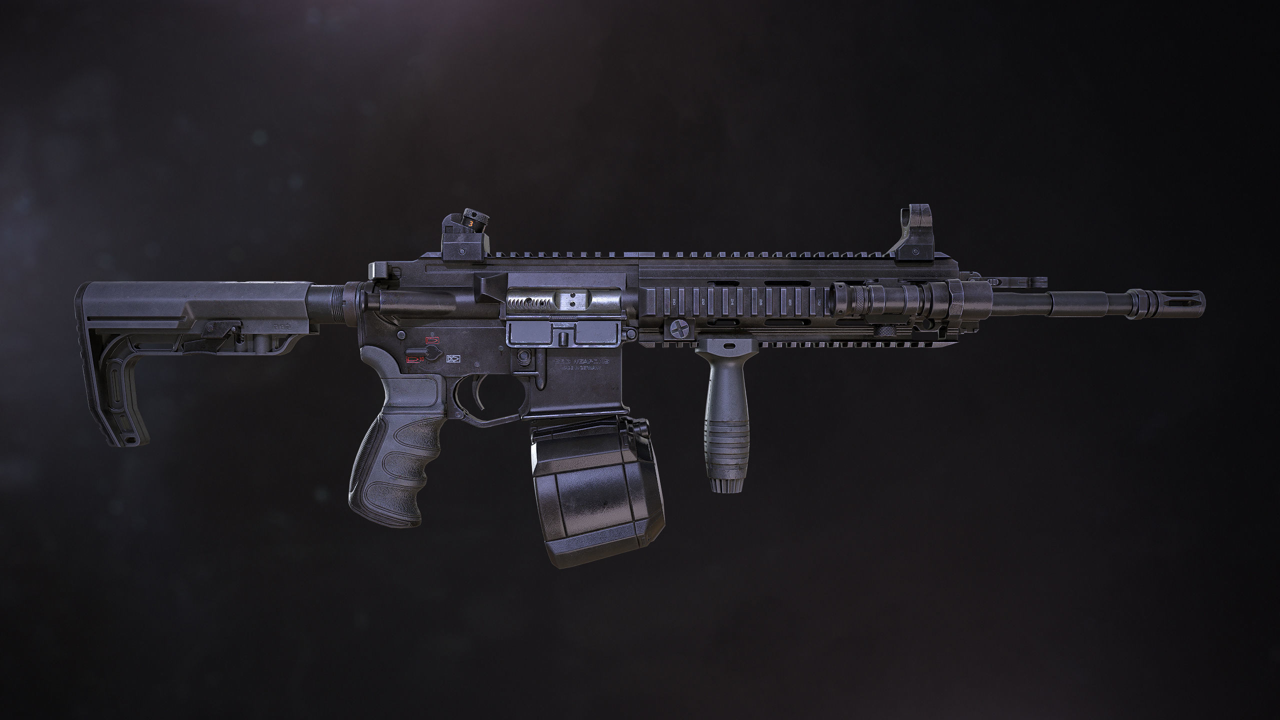 SBG Assault Rifle - Lone Wolf Edition Low-poly 3D model_5