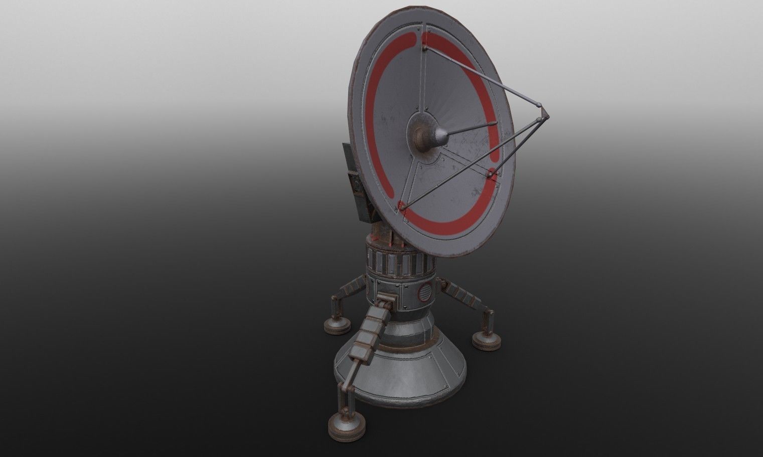 Sci-fi satelite Low-poly 3D model_2