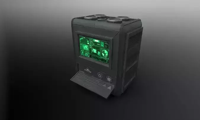 Sci-fi satelite Low-poly 3D model