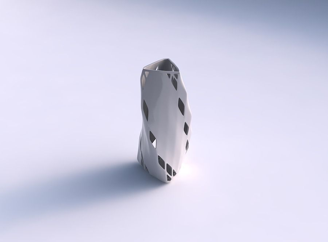 Vase twist triangle with diagonal grid lattice 2