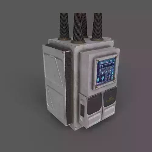 Sci-fi electricity transformator Low-poly 3D model