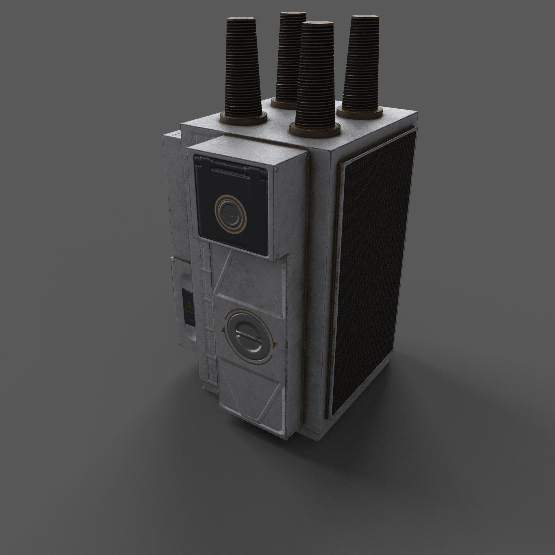 Sci-fi electricity transformator Low-poly 3D model_1