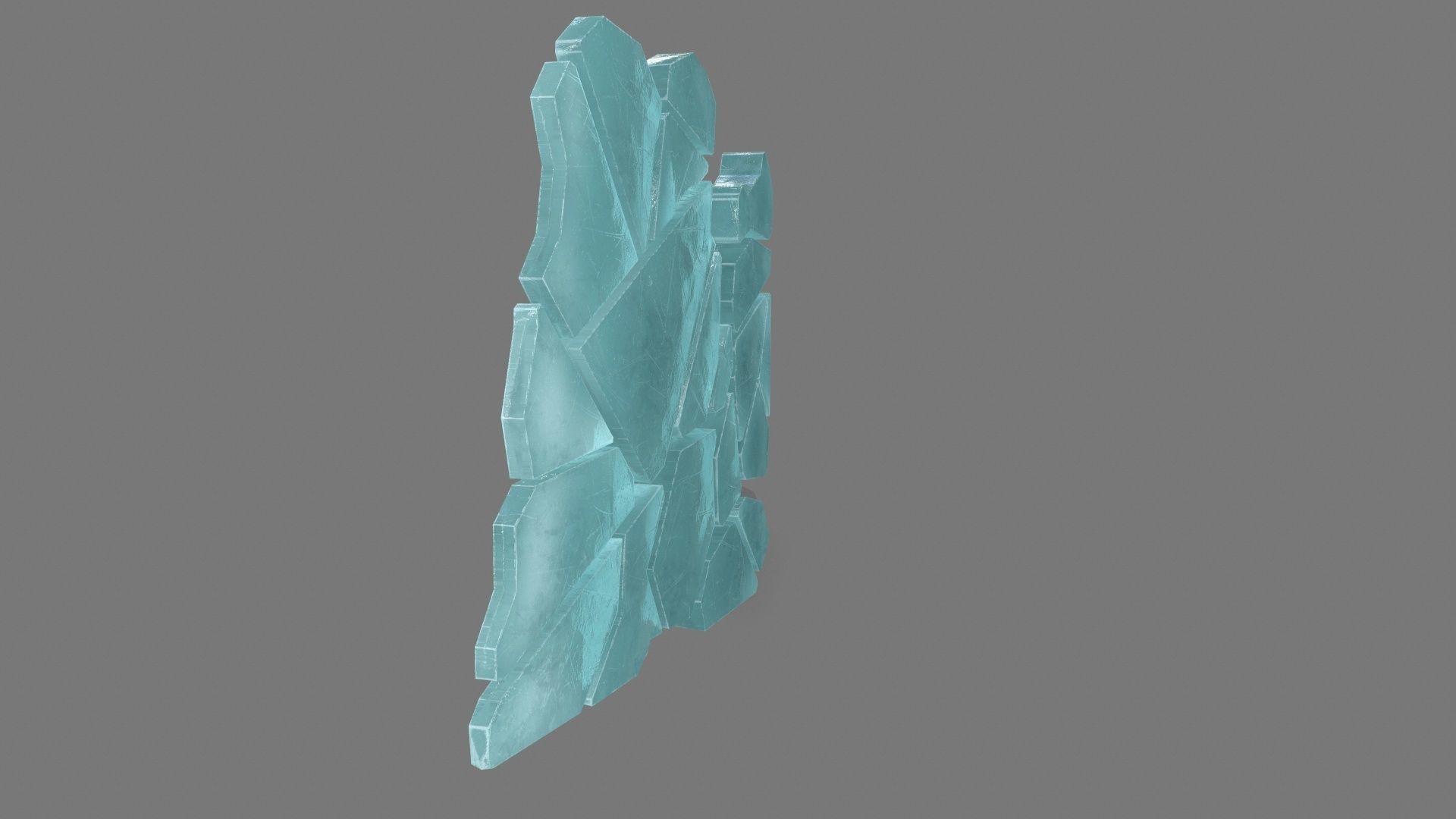 ice set pieces of glass Low-poly 3D model_12