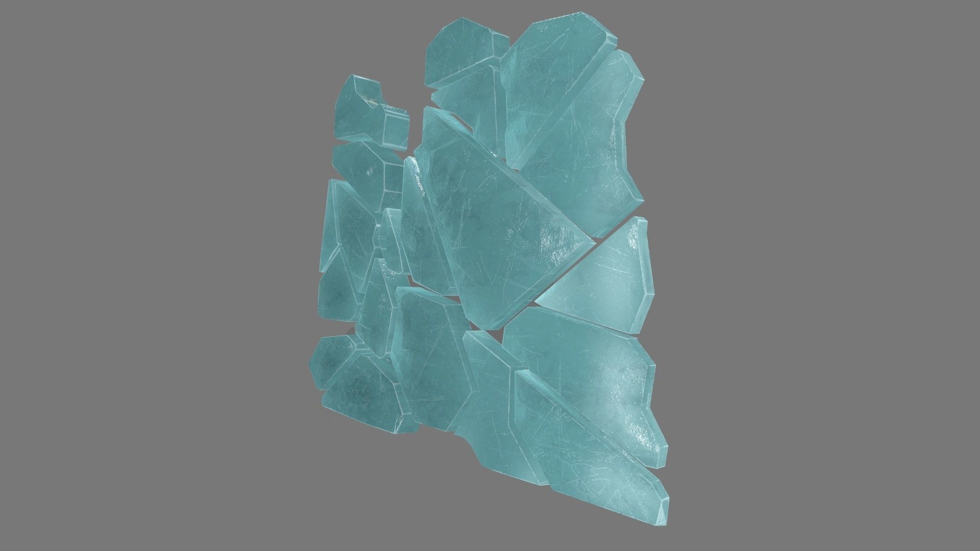 ice set pieces of glass Low-poly 3D model_11