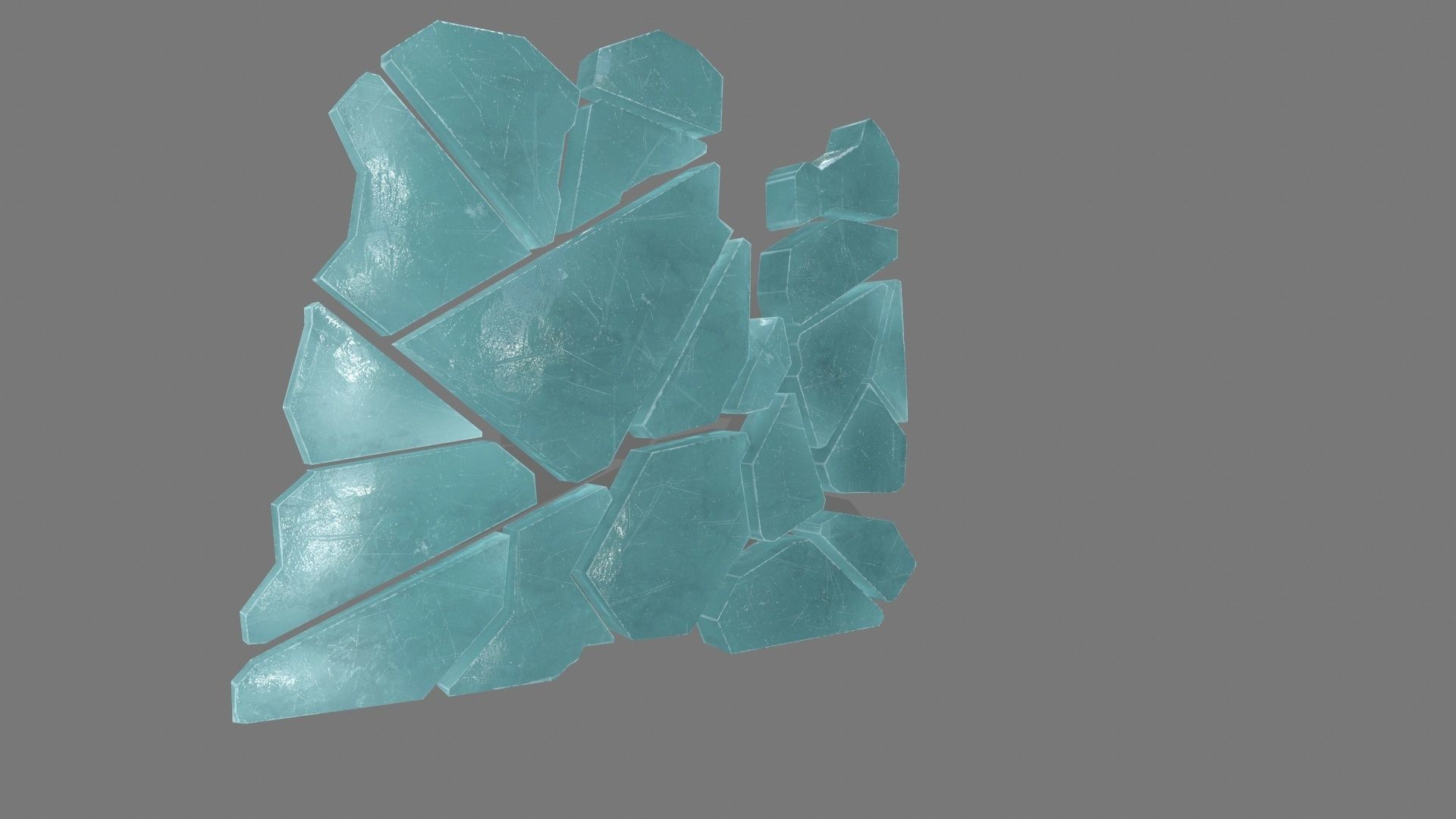 ice set pieces of glass Low-poly 3D model_13