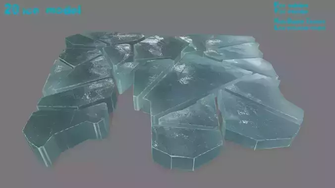 ice set piece of glass