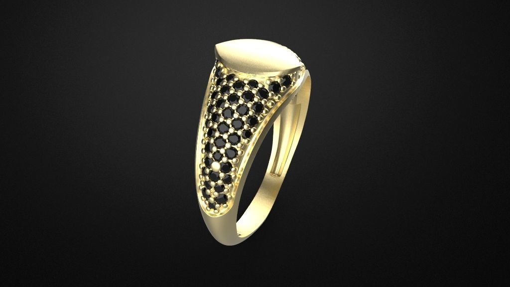Signet man ring 3D print model_13