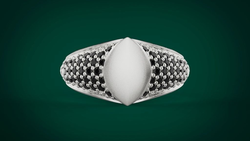 Signet man ring 3D print model_10