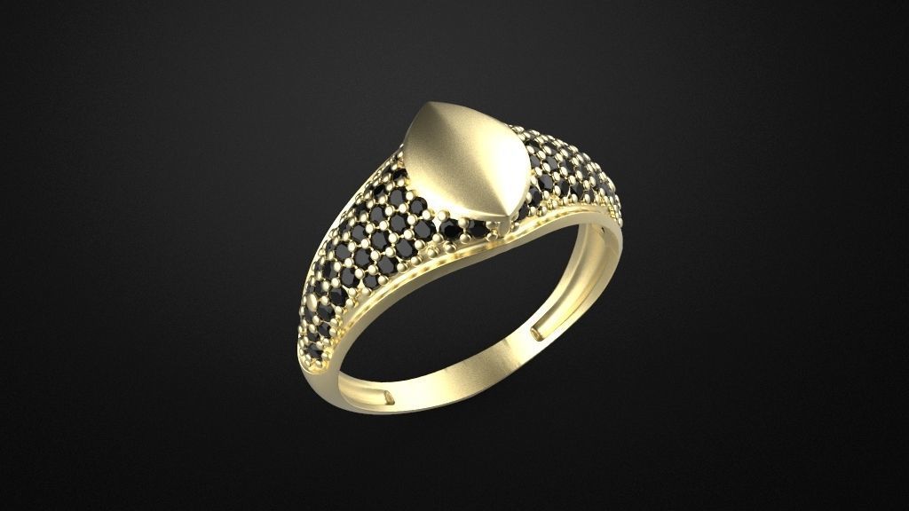 Signet man ring 3D print model_12