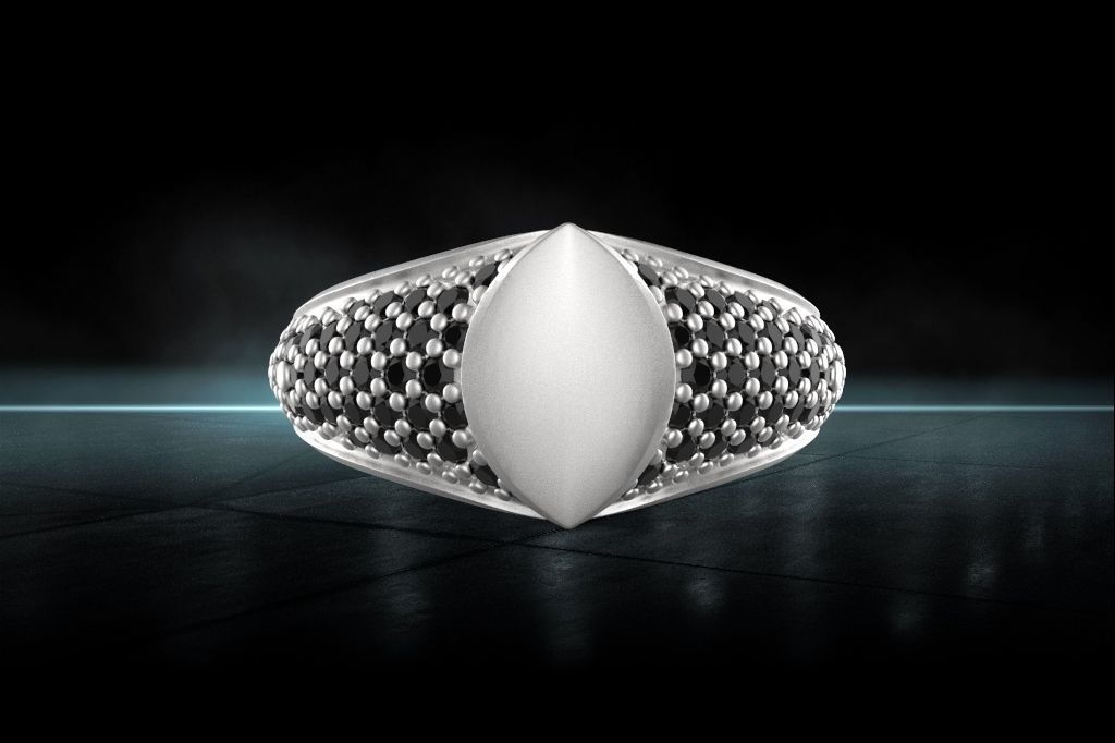 Signet man ring 3D print model_5