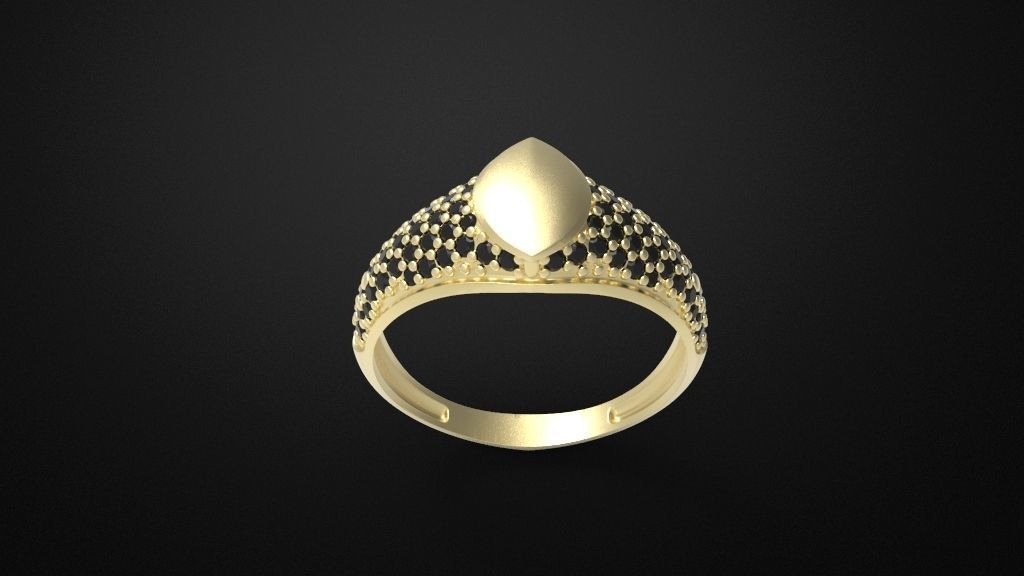 Signet man ring 3D print model_11