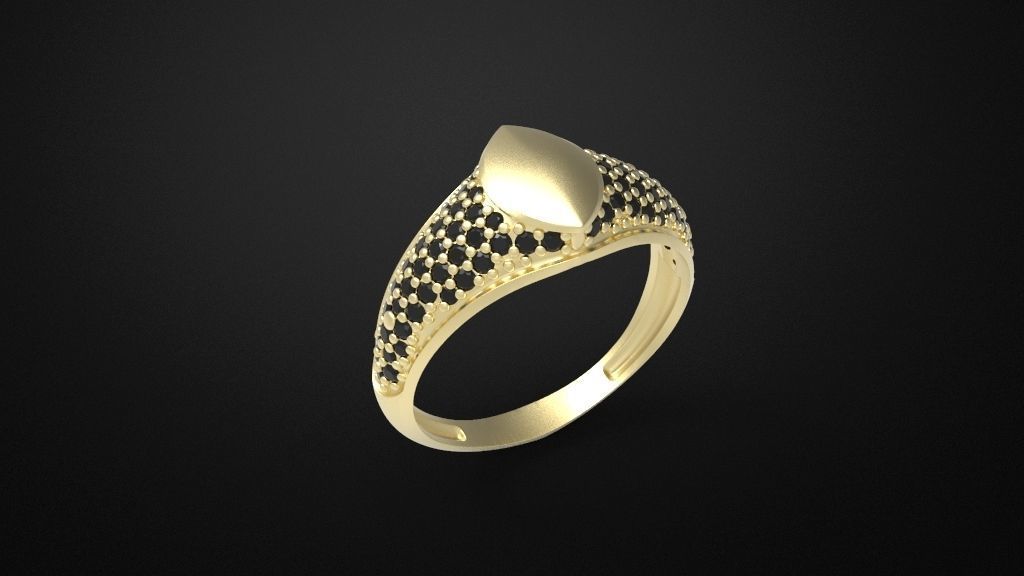 Signet man ring 3D print model_4
