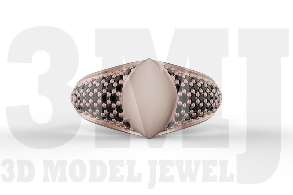 Signet man ring 3D print model_8