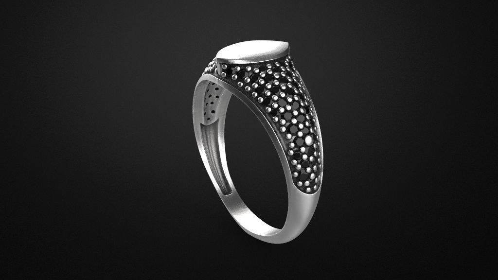 Signet man ring 3D print model_2