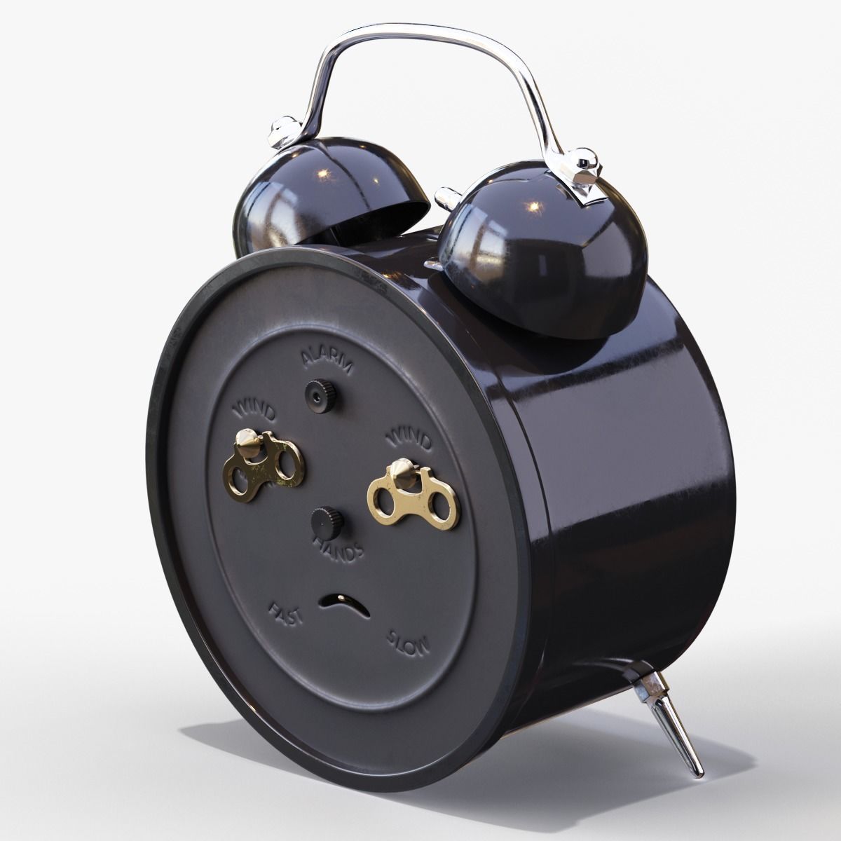 Old Alarm Clock 3D model Low-poly 3D model_18