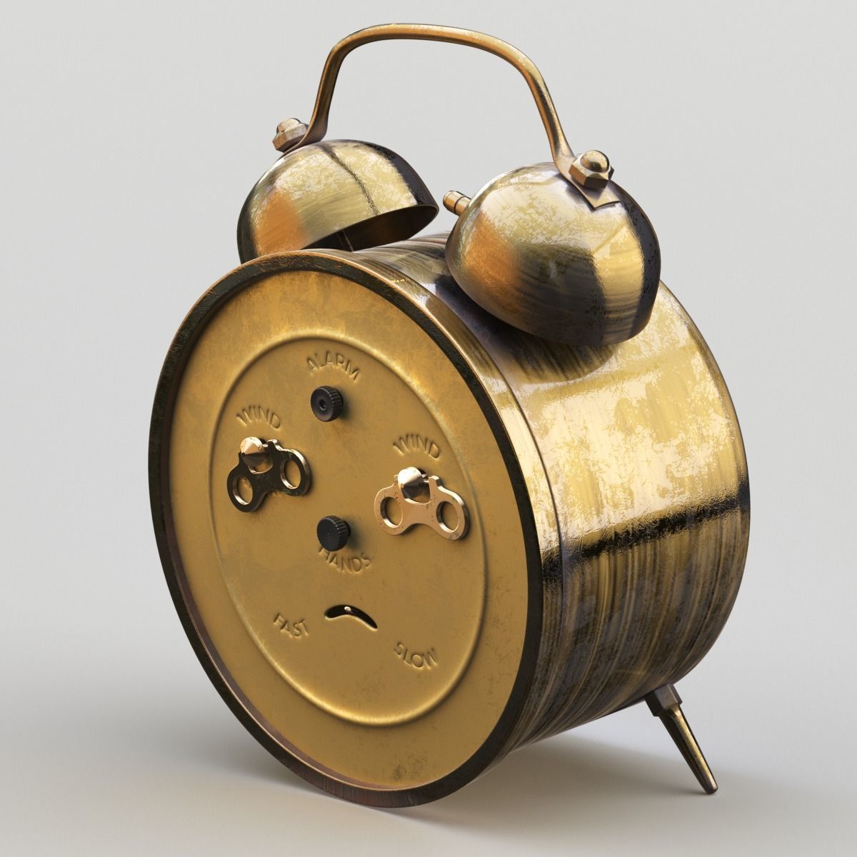 Old Alarm Clock 3D model Low-poly 3D model_66
