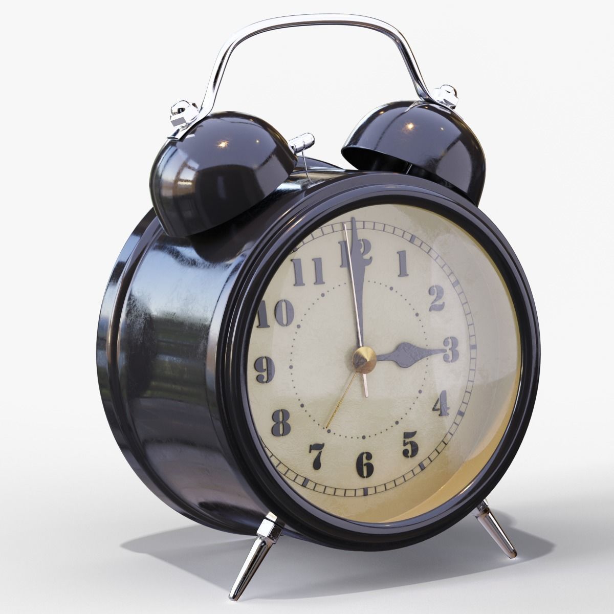 Old Alarm Clock 3D model Low-poly 3D model_25