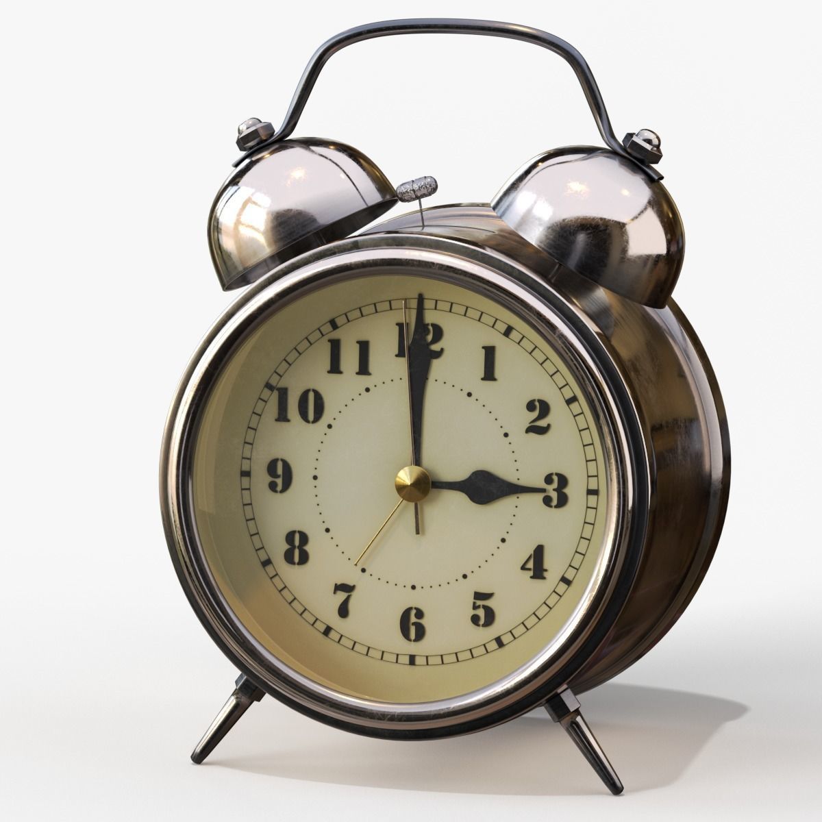 Old Alarm Clock 3D model Low-poly 3D model_28