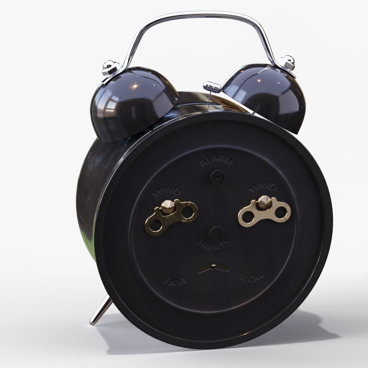 Old Alarm Clock 3D model Low-poly 3D model_14