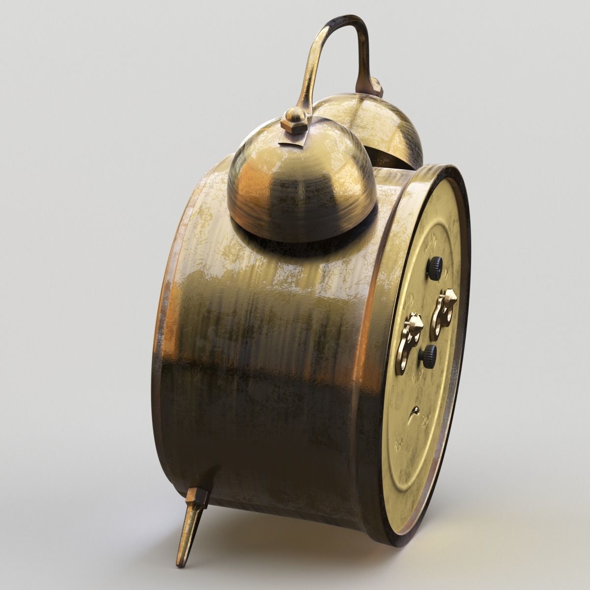 Old Alarm Clock 3D model Low-poly 3D model_58