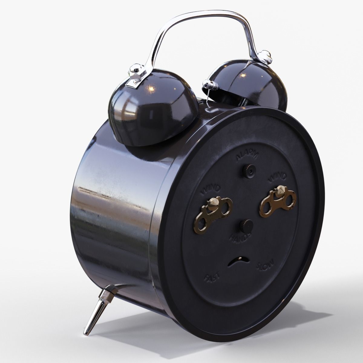 Old Alarm Clock 3D model Low-poly 3D model_12