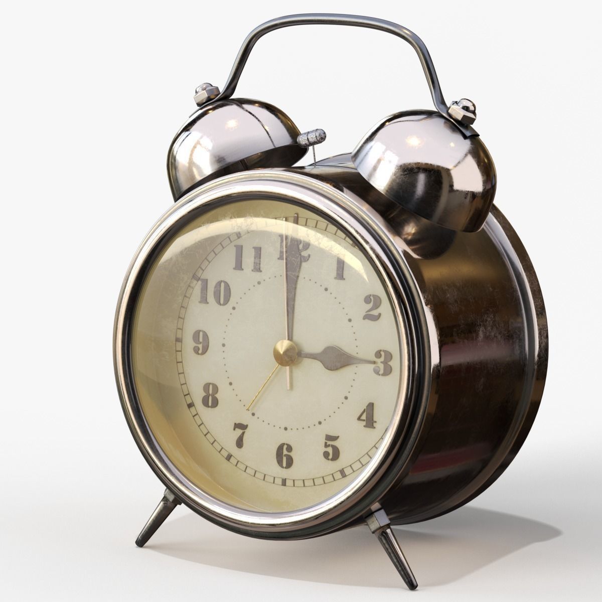 Old Alarm Clock 3D model Low-poly 3D model_29