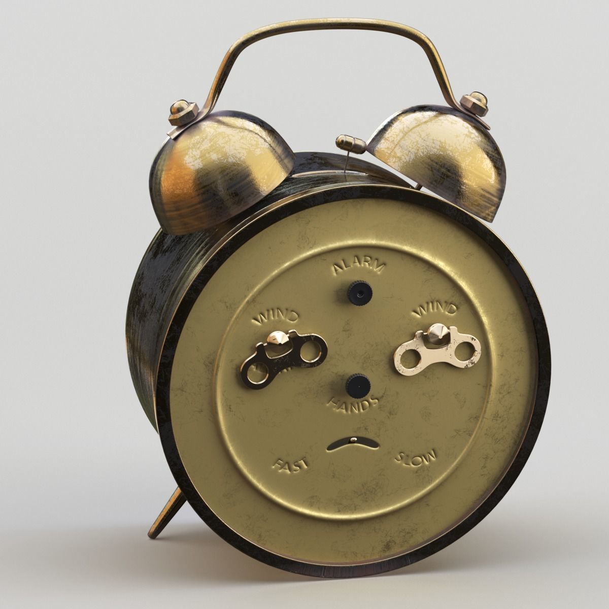 Old Alarm Clock 3D model Low-poly 3D model_62
