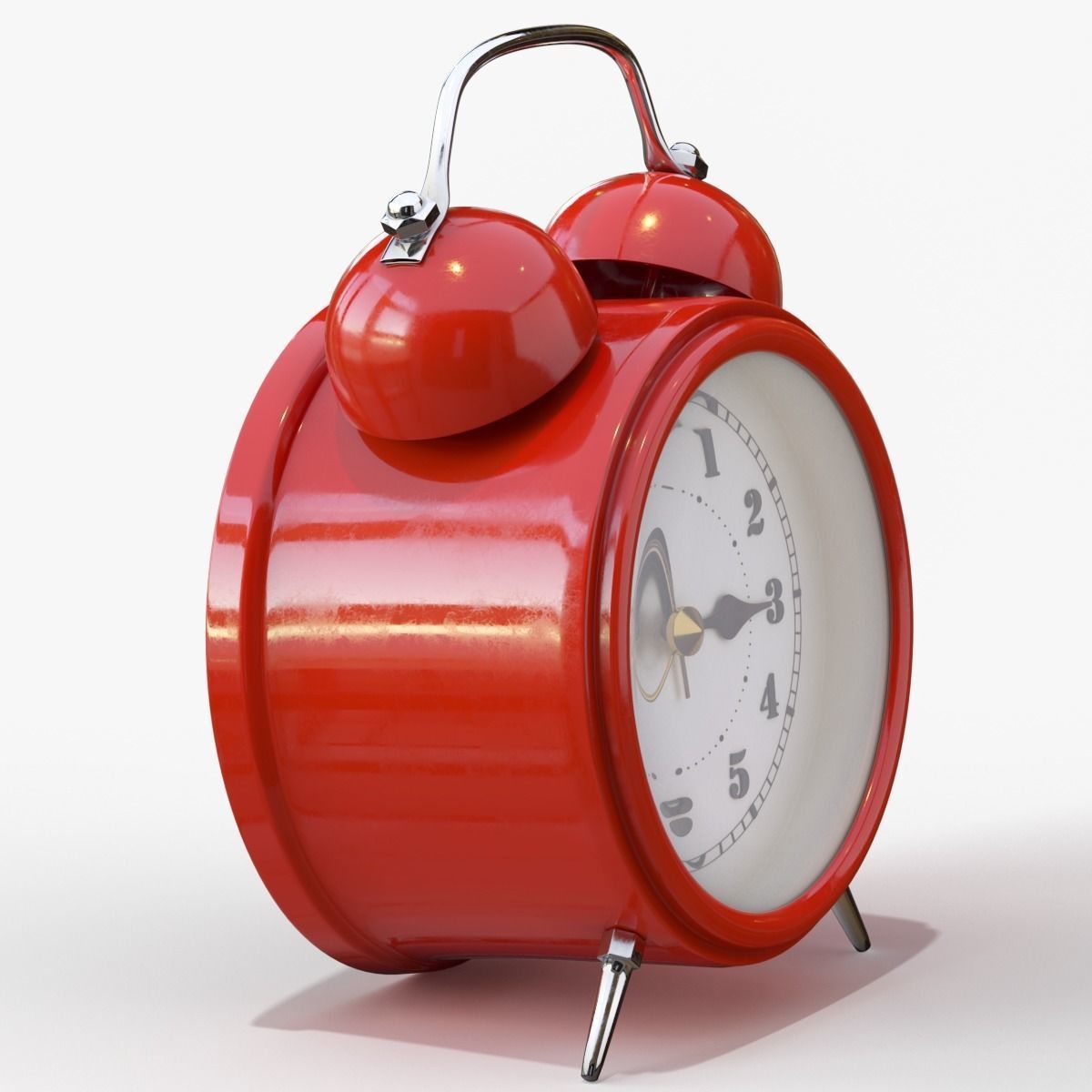 Old Alarm Clock 3D model Low-poly 3D model_95