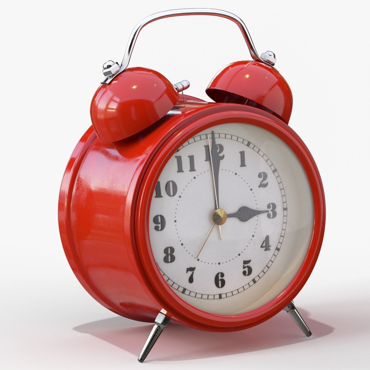 Old Alarm Clock 3D model Low-poly 3D model_97