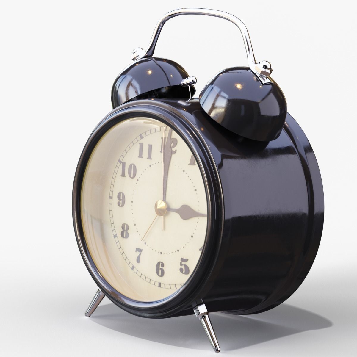 Old Alarm Clock 3D model Low-poly 3D model_6