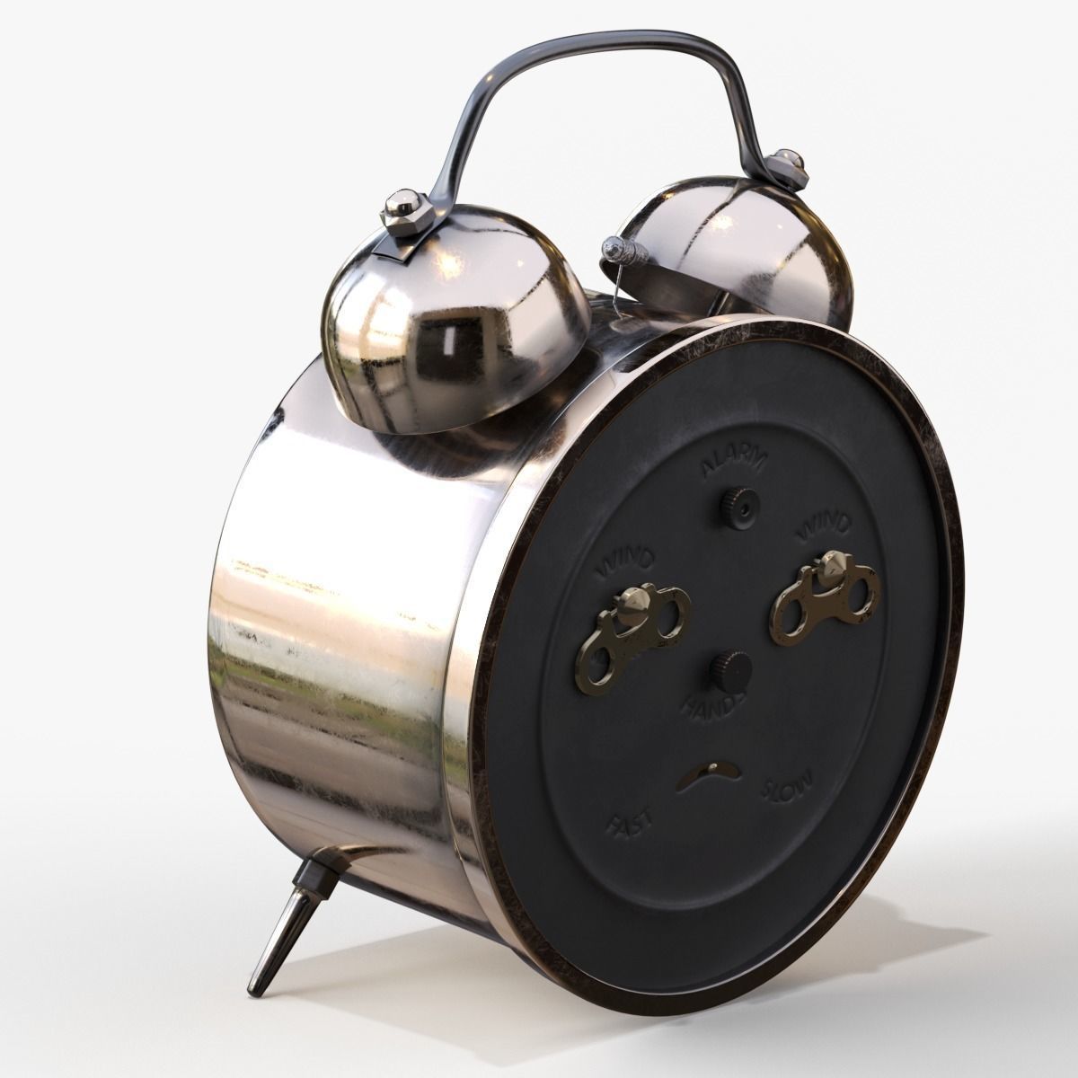 Old Alarm Clock 3D model Low-poly 3D model_36