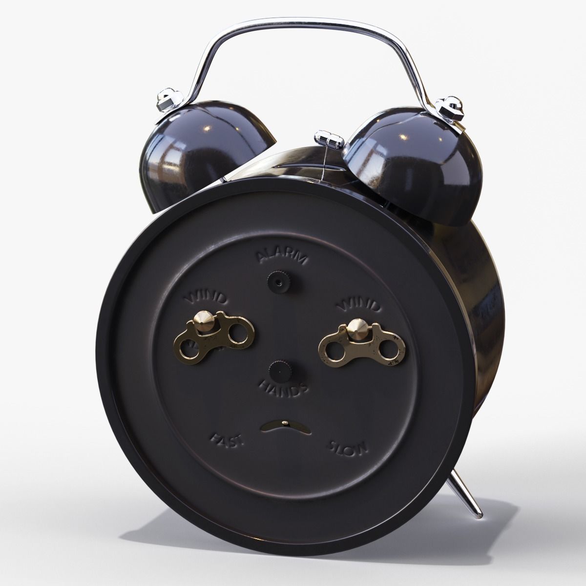 Old Alarm Clock 3D model Low-poly 3D model_16